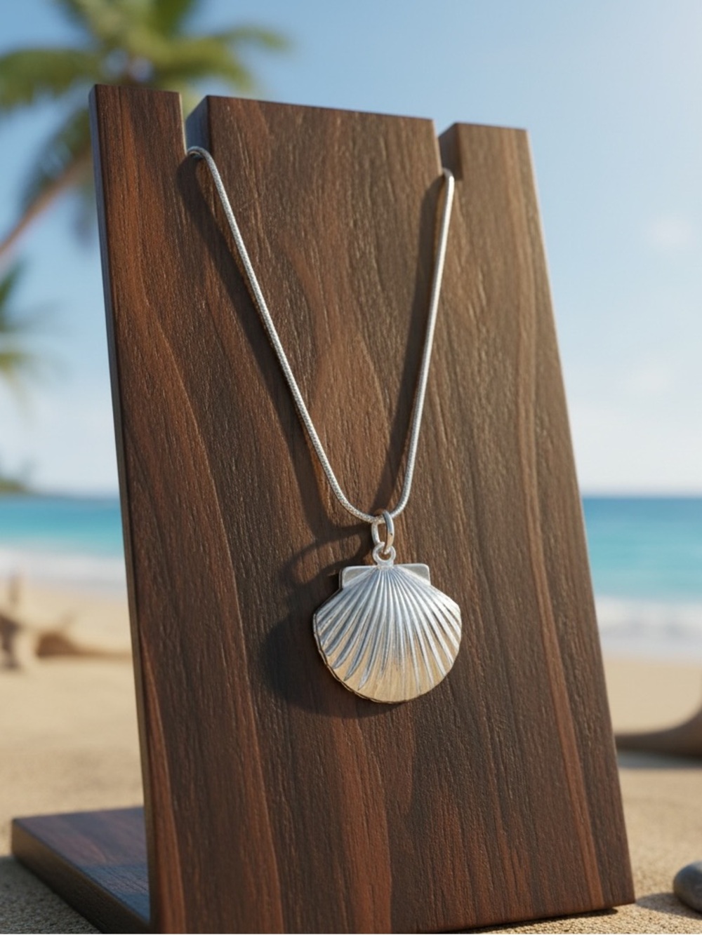 925 Sterling Silver Seashell Photo Locket Necklace • Mermaidcore Shell Pendant